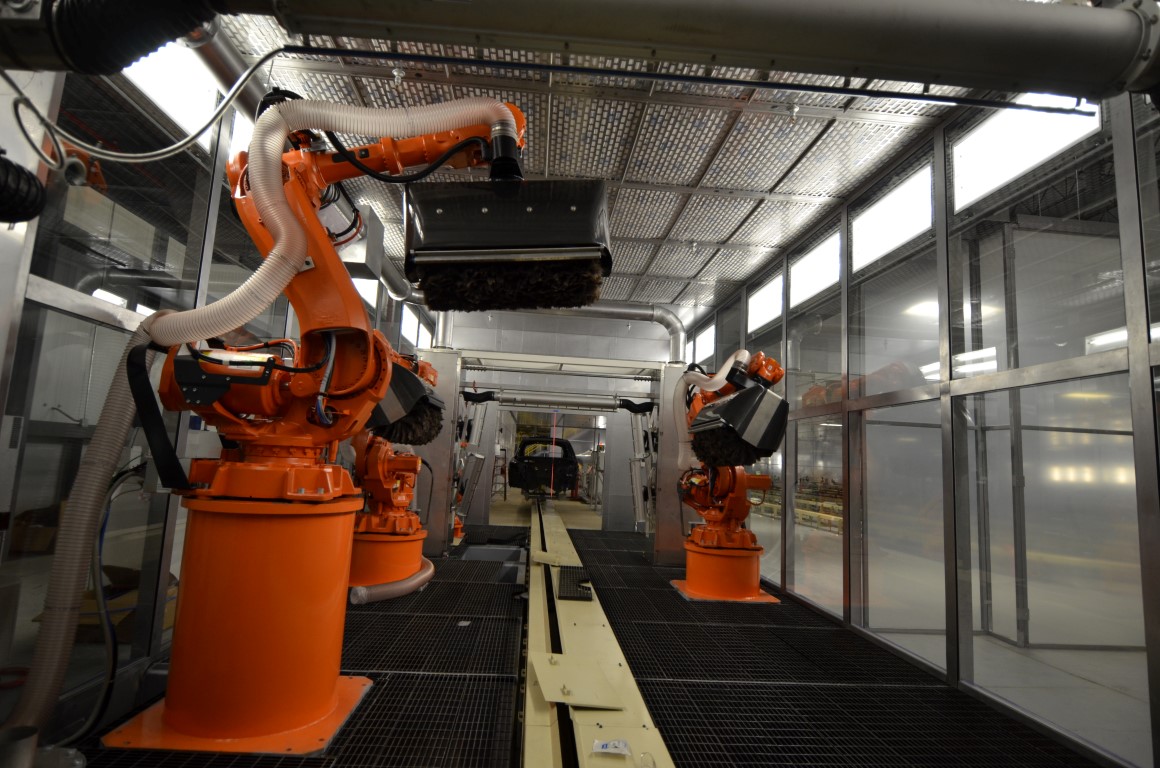 Paint Booth with Feather Duster robots